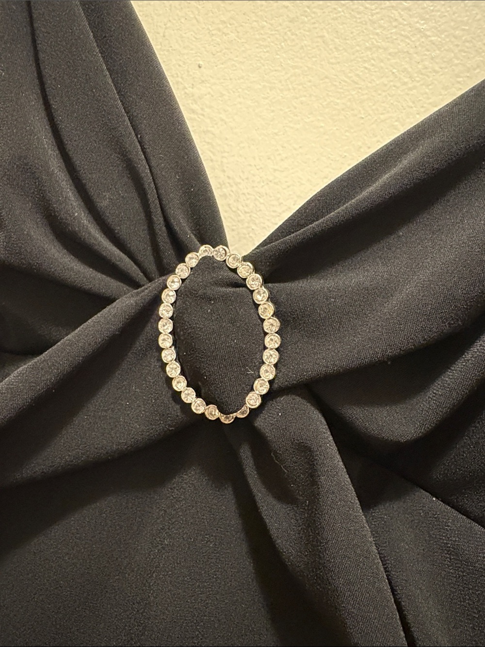 INC International Concepts Black Spaghetti Strap Midi Dress with Broach Detail - Picture 2 of 8